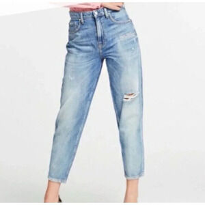 Guess Jacqueline Relaxed Distressed Blue Jeans Womens 28